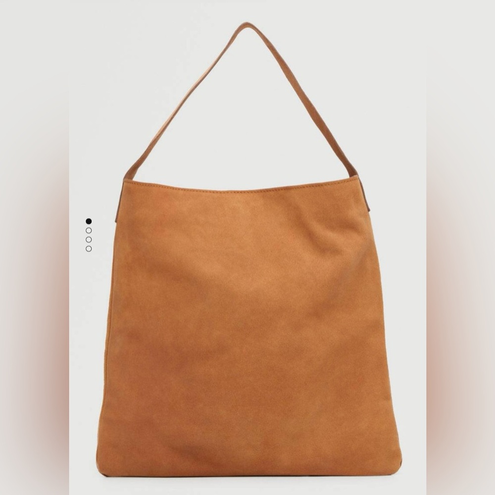 MANGO Leather Jane Bucket Bag